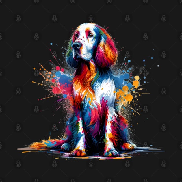 Abstract Artistic English Setter in Vivid Colors by ArtRUs