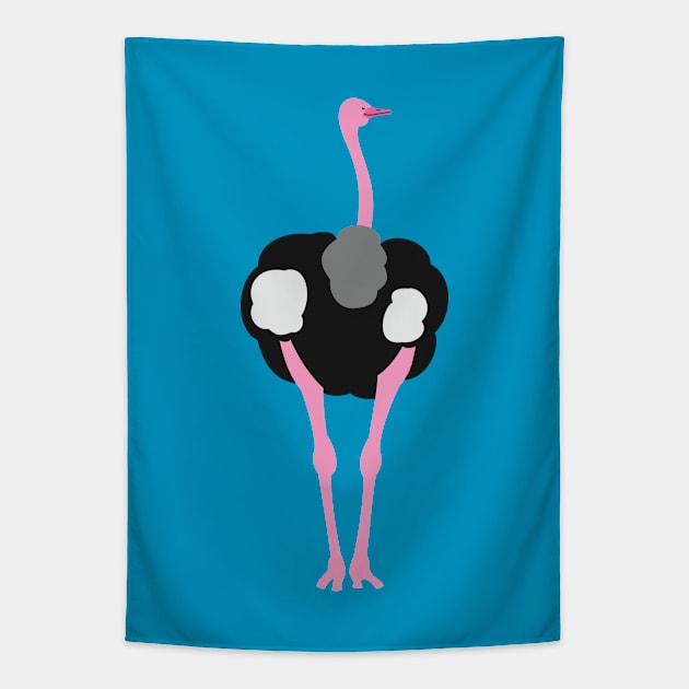 Ostrich Bird Tapestry by evisionarts