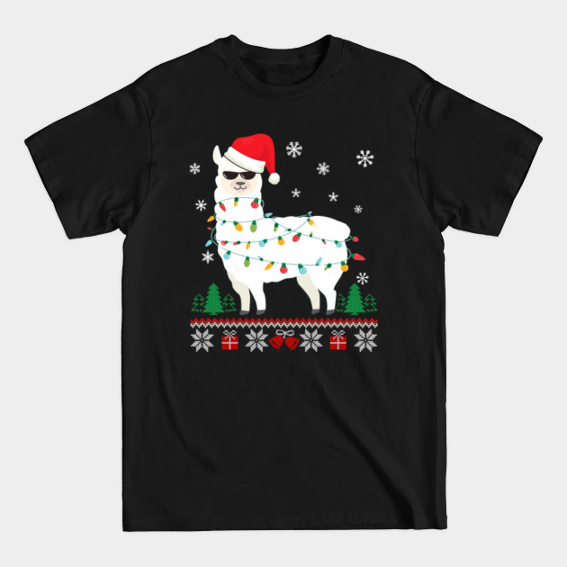 Disover Christmas Llama Santa Hat Ugly Tree Alpaca Xmas Christmas - Christmas Llama Gift - T-Shirt