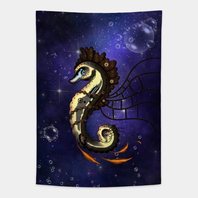 Cute little steampunk seahorse Tapestry by Nicky2342