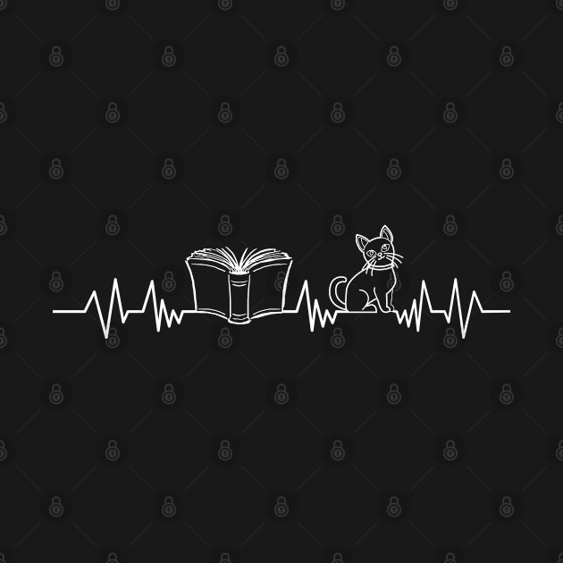 heartbeat design / Books And Cats heart line by Mosklis