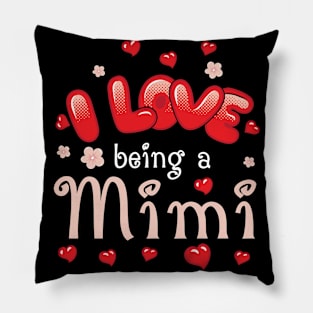 I Love Being A Mimi Happy Parent Day Summer Holidays Flowers Hearts For Mimi Pillow