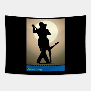 Moon River Dancing Couple Song Print Tapestry