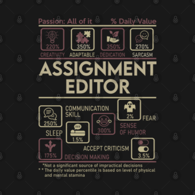 Assignment Editor T Shirt - Multitasking Daily Value Gift ...