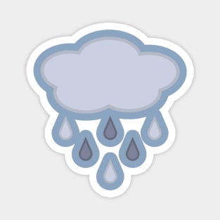 Rainy Day Rain Cloud in Blue Magnet