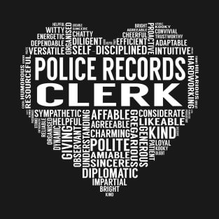 Police Records Clerk Heart T-Shirt