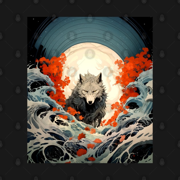 Wolf 1: Once a Wolf, Always a Wolf on a Dark Background by Puff Sumo