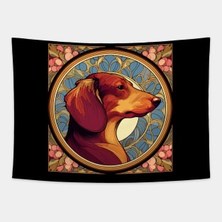 Dachshund Dog -Art Nouveau Style Tapestry