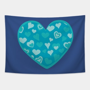 Turquoise sweet love hearts Tapestry