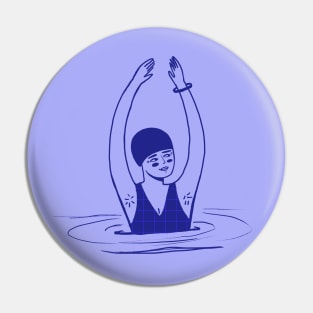 Aquatic Dance - Empowered girl in the pool Pin