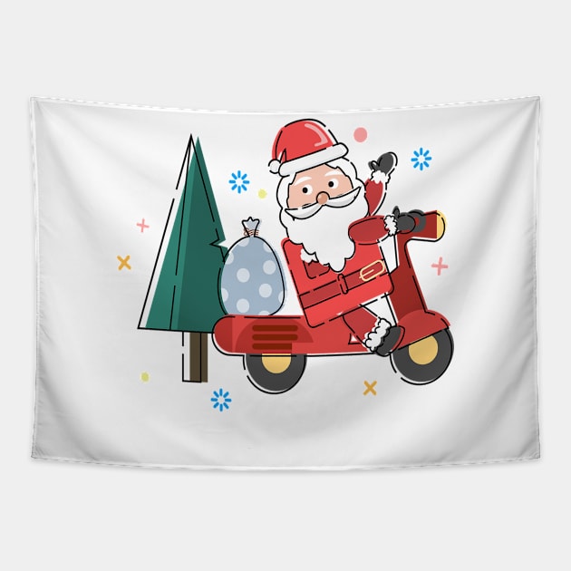 Funny Santa Clause , Christmas New Year Holiday Present T-Shirt Tapestry by medhat