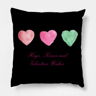 Hug, Kisses and Valentine Wishes Pillow