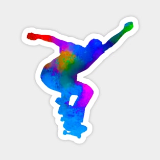 Watercolor Skateboarder Magnet