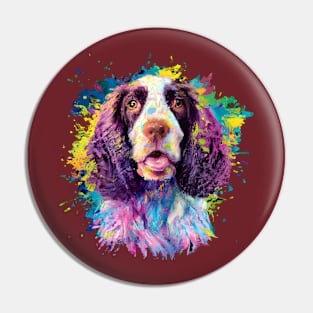 Springer Spaniel Happy Dog Photo Design Pin