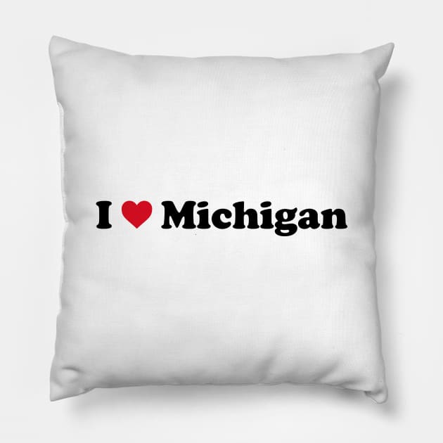 I Love Michigan Pillow by Novel_Designs