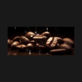 Coffee in its purest form: macro shot of handpicked coffee beans T-Shirt