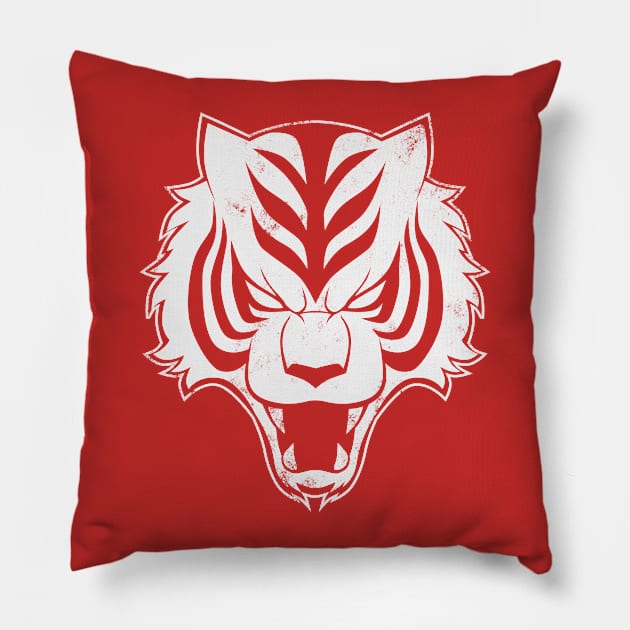 TigerMan - White Pillow by Yexart