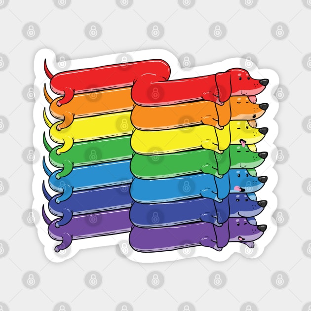 Rainbow Dachshunds Magnet by GoshWow®