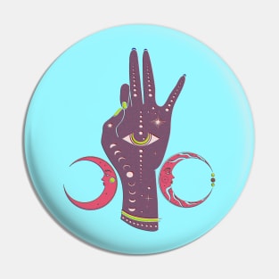 Luna Magic Hand Sign Pin