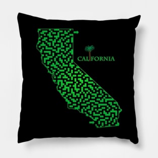 California State Outline Colored Maze & Labyrinth Pillow