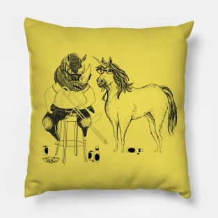 Horny Rhinoceros and Unicorn Pillow