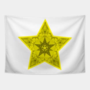 Yellow ornamental christmas star Tapestry