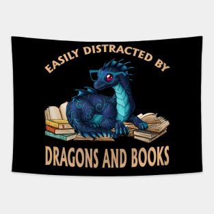 Dragons And Books Tapestry