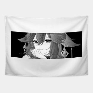 Yae Miko Black and White Tapestry