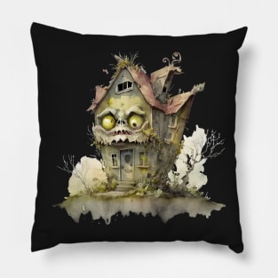 Goblincore house creepy cute house Pillow