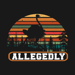 Allegedly Ostrich Retro Flightless Bird Design T-Shirt