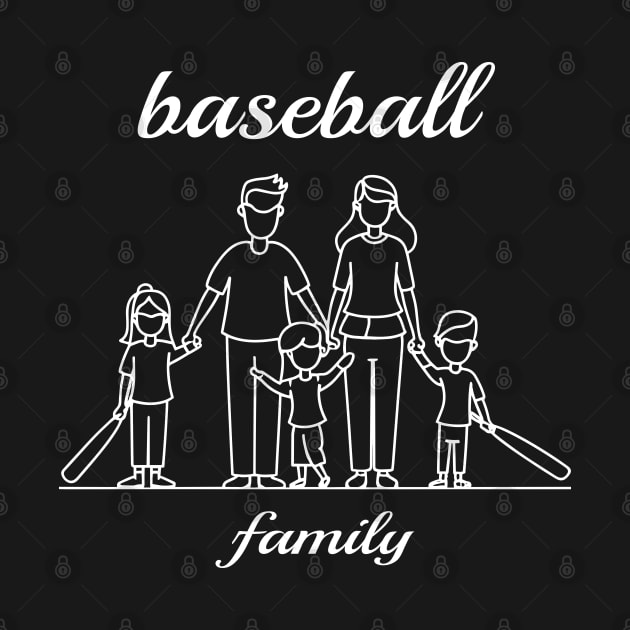 Baseball Fan Family - White by PureJoyCraft