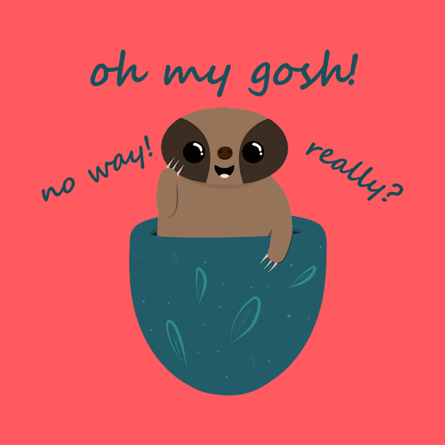 Surprised Baby Sloth in a Pocket by PandLCreations