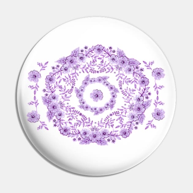 Violet Purple Rhapsody Floral Pin by PatriciaSheaArt