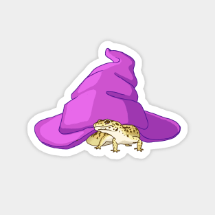 Leopard Gecko Witch Familiar- Frog and Witch Hat Magnet