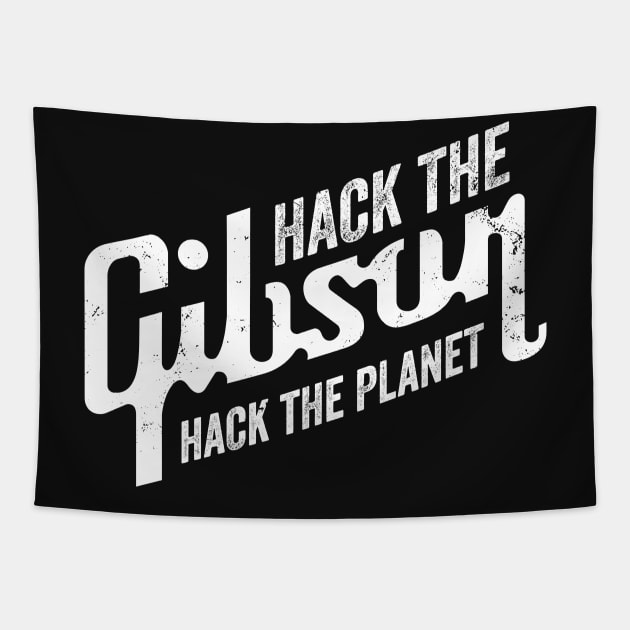 Hack the Gibson. Hack the Planet. Tapestry by popgorn