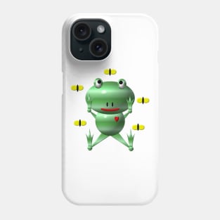 Cute Frog with Flies Phone Case