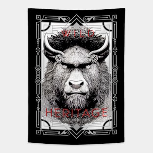 Bison Buffalo Animal Wild Nature Illustration Line Epic Illustration Line Art Tapestry