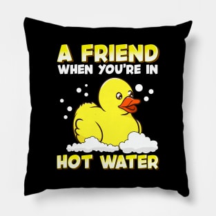 A Friend When You're In Hot Water Cute Baby Duck Pillow