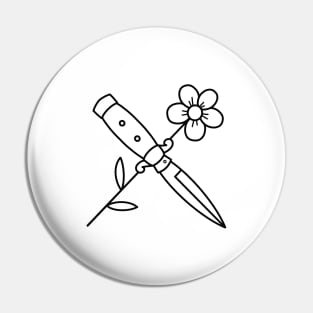 HomeSchoolTattoo Knife and Flower Pin