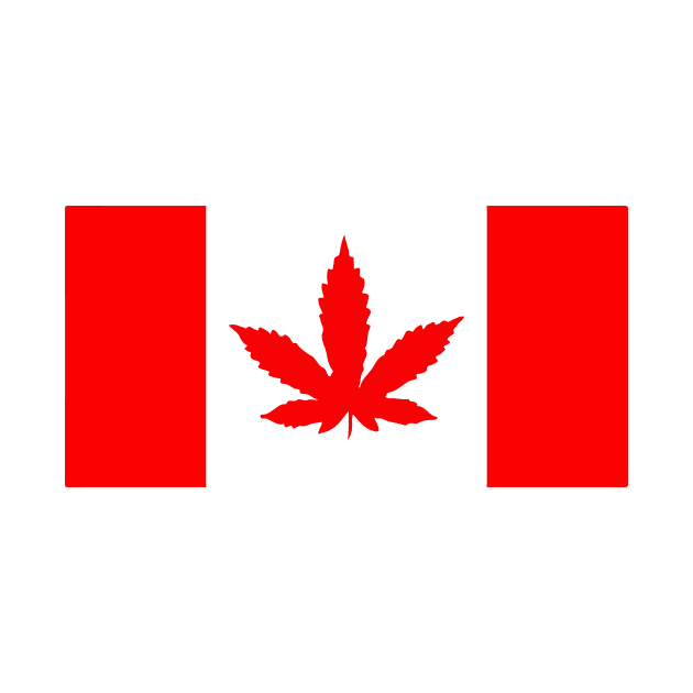 Canada Leaf - Cannabis - Marijuana - Weed - Pot Leaf - Red - Flag by MasterpieceArt