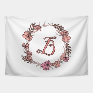 Letter B Rose Pink Initial Monogram - Letter b Tapestry