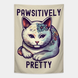 Pawsitively pretty Japanese cat Tapestry