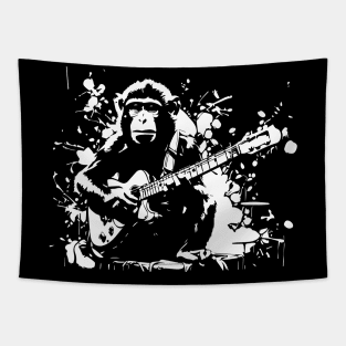 monkey play guitar Tapestry