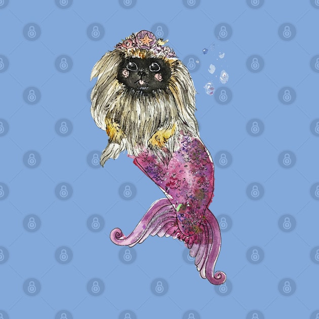 Pekingese Mermaid by aquabun