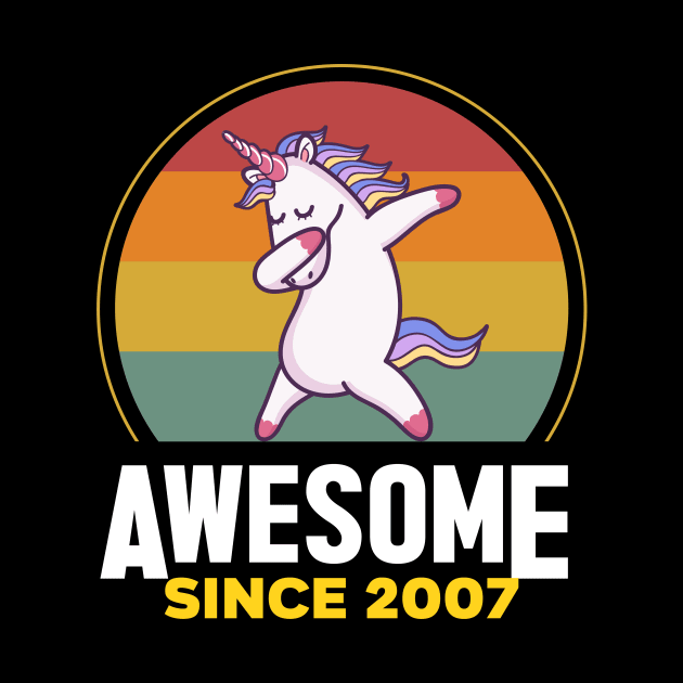 Unicorn Cute, Awesome Since 2007, Born In 2007 Birthday by GEMEARNARNSYAK