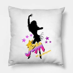 retro silhouette - jem and the hologram Pillow