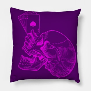 Ace skull - grape Pillow