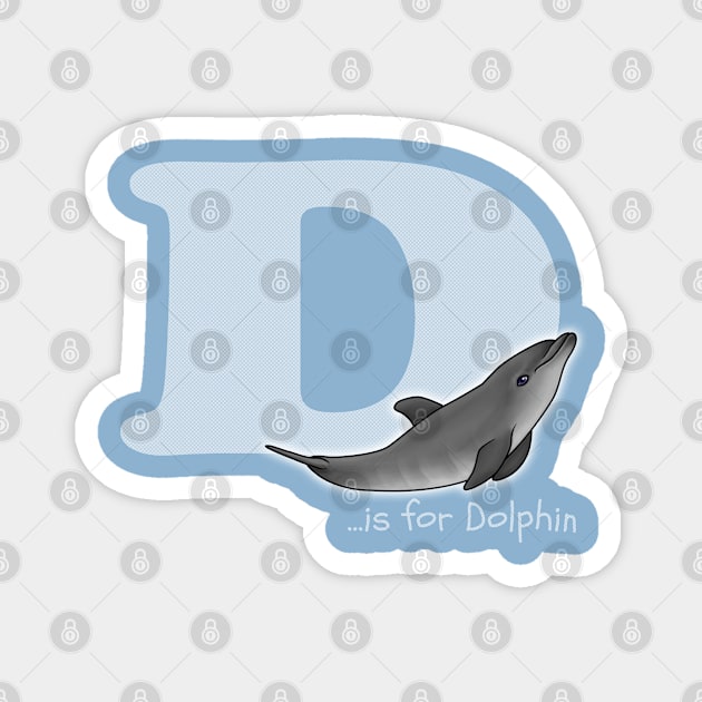 D is for Dolphin Magnet by Art by Aelia