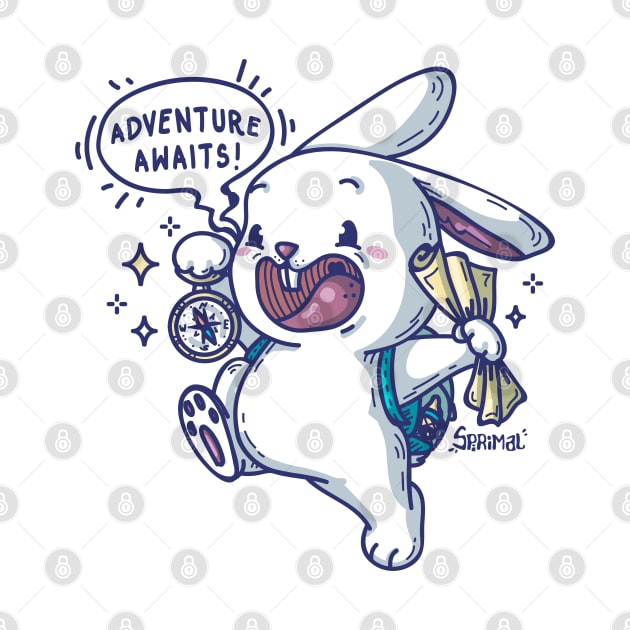 Rabbit going on adventure because adventure awaits by SPIRIMAL