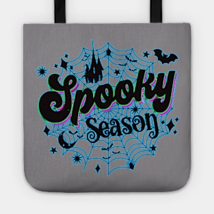 Spooky Season Neon Spiderweb Tote